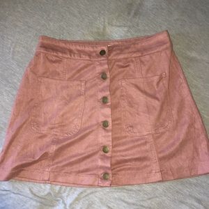 Pink Suede Skirt
